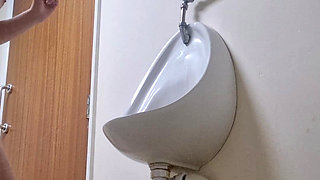 Girl Pisses Mens Bathroom Risky Pee