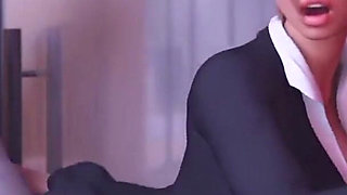 My Boss Secretary Fucks Me in the Office While the Boss Is Right There and He Catches Us