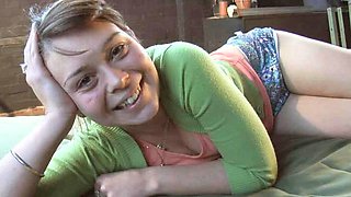 Jessy funny amateur teen brunette toying