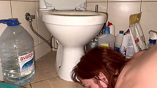 Licking Dirty Floor and Toilet, Flashing Head in It