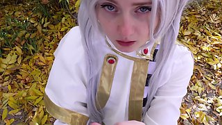 Frieren Anime Cosplay Cumshot Face POV Blowjob Hardcore
