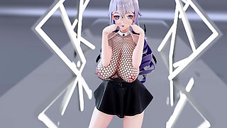 Big Duck Duck Queencard Fishing Net Outfit Tight Miniskirt Pearl Sexy Panties Oversized Big Breasts Nipples