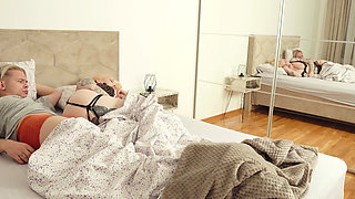 Stepmom Stepson Taboo Vacation: Husband Ditches Train, They Share Bed & Explode in Morning