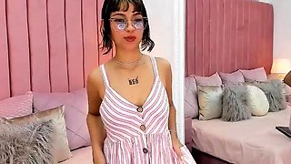 Busty Brunette Goes Solo in Lingerie