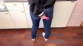 College Girl Momoka Tempts in Tight Jeans