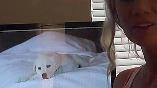 Busty Blonde Slut Wife Rides the Sybian for a Fan