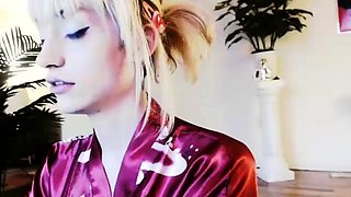 Curly Blonde Teen Records Solo Dildo Masturbation More at