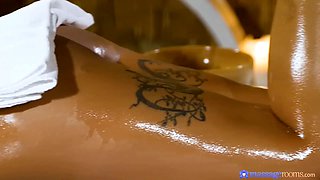 Big Natural Tits asian rubs herself all over Big Ass brazilian - massage bedrooms