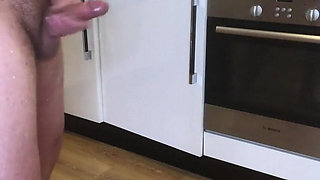 Nasty extreme ass squirting milk over his cock