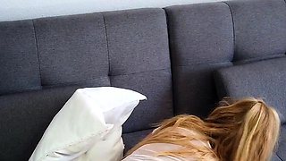 Amateur blonde girlfriend toyed and facialized