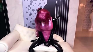 Amateur beauty strips from lingerie and toys