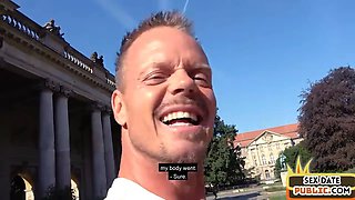 Real pickedup slut gives public cocksuck