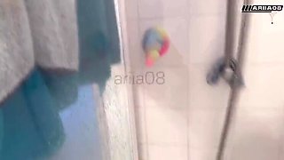 Petite French Goth Girl Tests Double Dildo in Pussy and Ass Solo