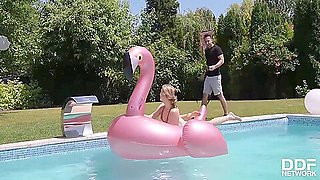 Young Russian Hottie Alecia Fox Bends Over To Get Pussy Fucked In The Pool