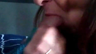 Sexy MILF Marie Strokes, Sucks, Tugs and Swallows Cum with a Smile