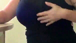 Cougar big tit stepmom tells stepson how to jack off