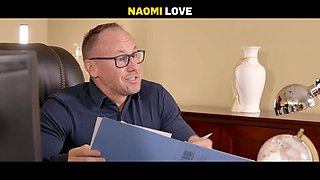 Daddy4k. naughty blondie is flashing her fat porn experience at the job audition