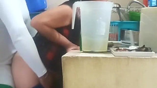 Maid Fucked by Her Boss, My Wife Almost Caught Us