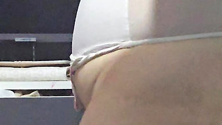 Step mom in kinky bodysuit in front of Indian step son big dick