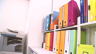 Lingerie Japanese Scene 4 Shaved, Busty Secretary Having Hard Sex in the Office