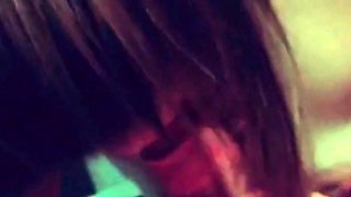 French Amateur Brunette's Homemade Blowjob