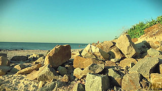 Amazing Blowjob on the Beach - Lots of Cum All Over My Face