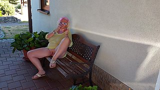 BBW German Grandma Smokes and Plays with Her Wet Pussy!