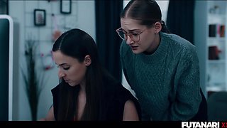 Futa Girl-girl Stepsisters - Tgirl T-girl Boinks & Creampies Nerdy Platinum-blonde Woman