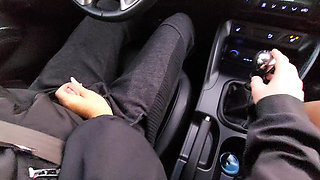 Stepmom Seduces Her Stepson in the Car with Her Sexy Legs