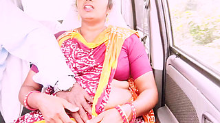 Telugu Step Mom Car Sex Long Drive for Sex with Step Son, Telugu Dirty Talks.