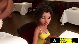 OOPSIE - Waitress Gets Facehole And Butt Packed With Jizz During Service! THREE DIMENSIONAL ANIMATION PORNOGRAPHY!