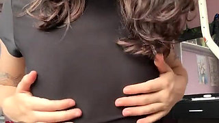 Solo Petite Teen Flashes Her Tits and Plays with Small Boobs