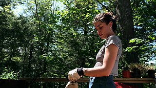 Close up pussy video of brunette model