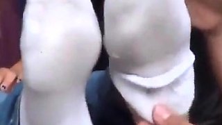 Foot Fetish Fun in the Car with My Amateur Slave