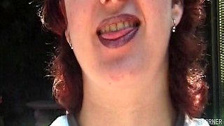 Hot retro beauty sucks stranger's cock