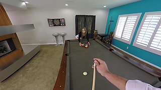 American Daydreams Natural Cutie Kimmy Granger Plays Strip Pool with Client Before Taking His Balls on the Table