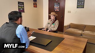 Principal's Office Perversity - COUGAR Father Gets A Firm Lesson In Following Rules