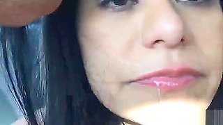 Face Covered in Cum for Latin Slut Gabby Quinteros