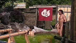 Asian Teen Sucking a Hard Dick in the Pool