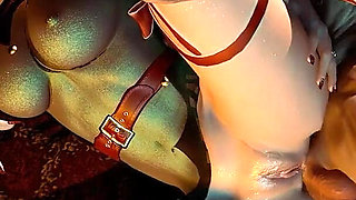 Christmas Elf Holds Her Leg up