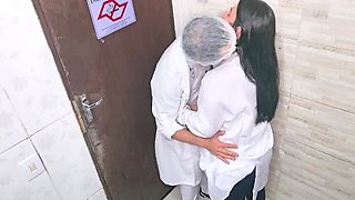 Hot Latina Nurse Blows Big Dick Doctor in Hospital Bathroom - Risky 4K Sex