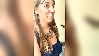 I see my ex boyfriend again, I come out of a building lobby with his on his face