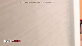 MILF Ann Yabuki Gives Blowjob While Preparing For Threesome In Kitchen Cumshot