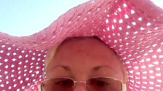 Webcam play, get naked and pee on the beach