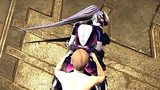 Widowmaker breaks her spaceship and has to pay the mechanic with her body