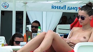 Hot nudist have a topless chat with strangers