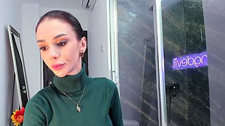 European amateur redhead masturbates on webcam