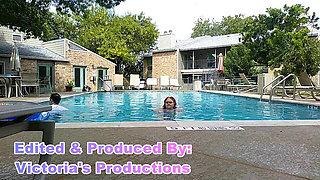 BBW Nurse Vicki and Handsome Harry in Pool Battle