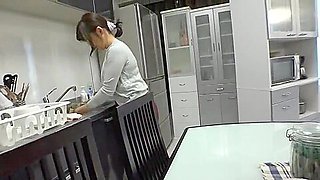 Busty Step mother and Step son in the kitchen