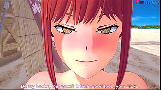 Makima Hot Ahegao Sex on the Beach - Chainsaw Man